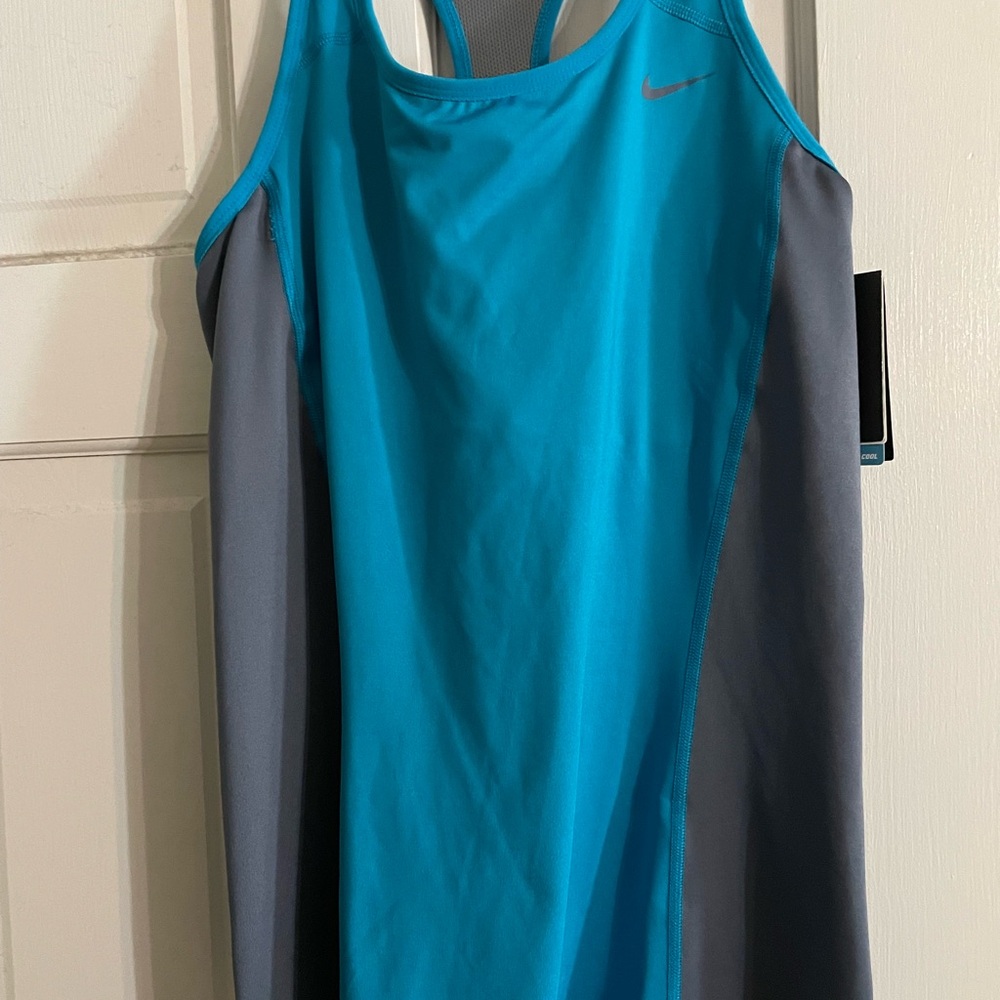 Nike Women's Teal and Gray Racerback Tank